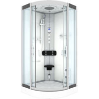 Dampfdusche Duschtempel Sauna Dusche Duschkabine D46-00T3-EC 80x80 cm mit 2K Scheiben Versiegelung