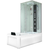 Whirlpool Wanne Duschtempel Dusche Duschkabine K05-L03-WP-EC 180x90 cm mit 2K Scheiben Versiegelung