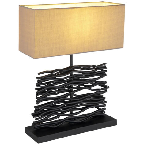 Globo - lámpara de mesa - Jamie - negro - madera - lámpara de (1/5)