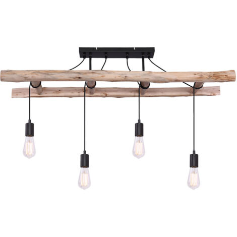 Globo - plafón - Irmgard - natural - madera - gran lámpara de (1/5)