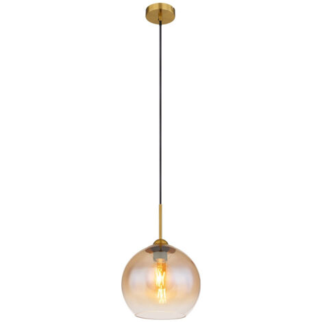 Globo - lámpara colgante - JAMESSA - ámbar - vidrio - Ø 25cm - (1/5)
