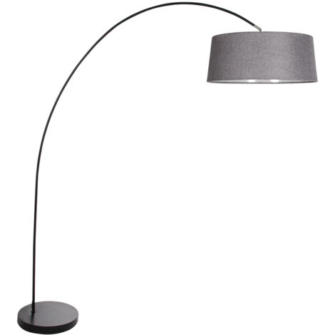 Mexlite - lámpara de pie - Solva - negro - metal textil - lámpara