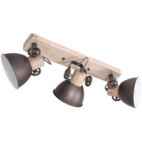 Mexlite - foco - Gearwood - antracita - metal madera de caucho -