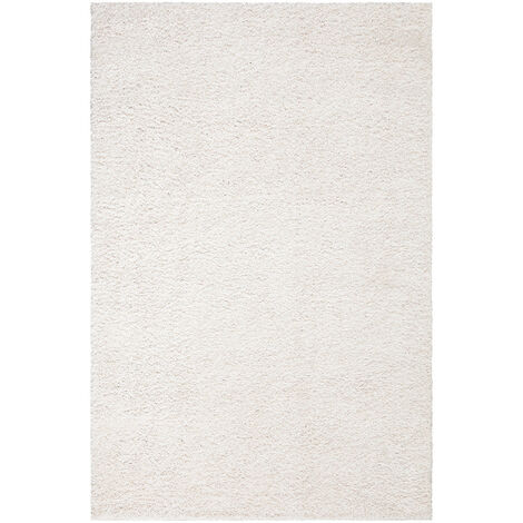 Tapis à Poils Longs doux SOFTY, Tapis de Salon, Chambre, Couloir (Blanc Crème - 160x230cm) (1/5)