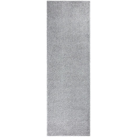 Tapis à Poils Longs doux SOFTY, Tapis de Salon, Chambre, Couloir (Gris Souris - 80x300cm) (1/5)