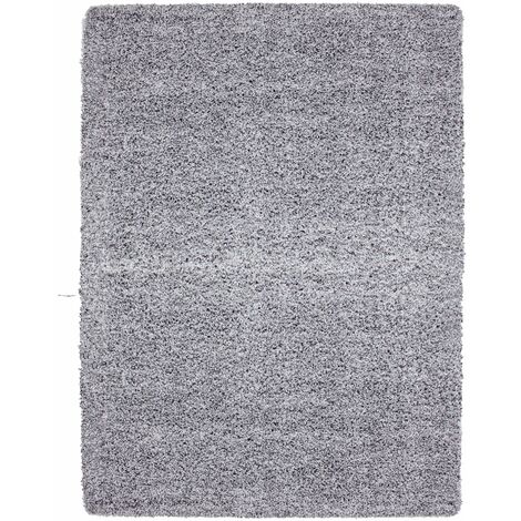 Tapis Shaggy Uni Poils Longs Tapis Salon Chambre Couloir (Gris - 240x340cm)