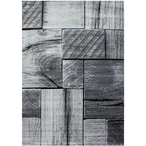 PARQUET - Tapis a effet parquet en bois - Nuance de Gris (200x290cm) (1/5)