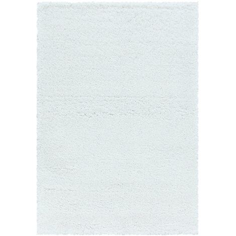 Tapis Salon Shaggy Poils Longs Fibre Doux MOELLEUX (Blanc - 200x290cm) (1/5)