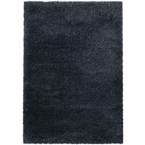 Tapis Salon Shaggy Poils Longs Fibre Doux MOELLEUX (Noir - 120x170cm) (1/5)