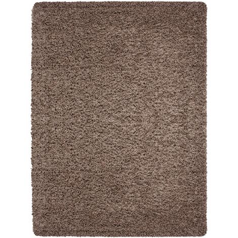 Tapis Shaggy Uni Poils Longs Tapis Salon Chambre Couloir (Café - 200x290cm)