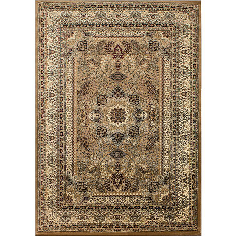 Tapis Salon Chambre Oriental Marocain Classique MARRAKESH (Beige - 200x290cm)
