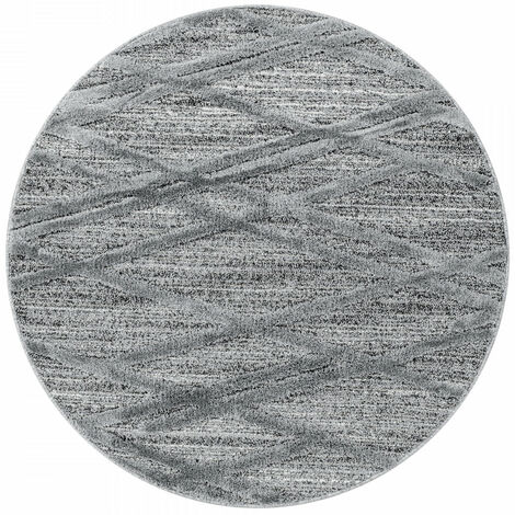Tapis Rond en relief Berbère ASIMA Gris (120x120cm)