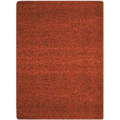 Tapis Shaggy Uni Poils Longs Tapis Salon Chambre Couloir (Terracotta - 240x340cm) (1/5)