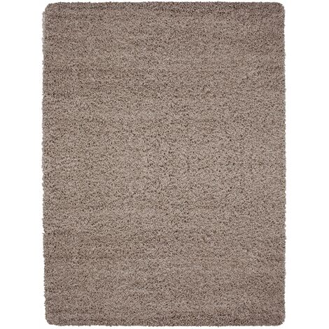 Tapis Shaggy Uni Poils Longs Tapis Salon Chambre Couloir (Beige - 60x110cm)