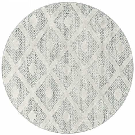 Tapis Rond en relief Berbère MELIA Crème (200x200cm)
