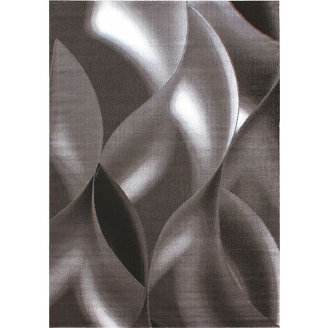 MIA - Tapis à vagues abstrait (Marron - 200x290cm) (1/5)
