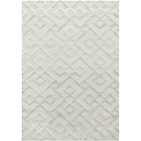 Tapis berbère en relief crème 160x230cm – 100% polypropylène – Hauteur de poils 20mm – Densité 2150g/m² – Entretien facile – Pisa