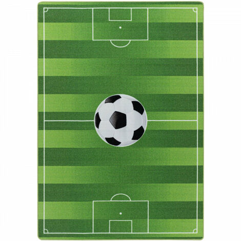 Tapis pour Enfant Lavable - Tapis Chambre Enfant FOOTBALL (Vert - 80x120cm) (1/5)