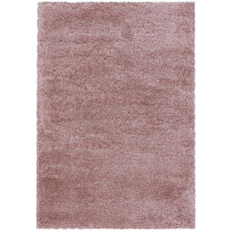Tapis Salon Shaggy Poils Longs Fibre Doux MOELLEUX (Rose - 60x110cm) (1/5)