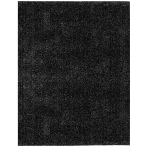 Tapis shaggy anthracite 160 x 230 cm – Poil court doux 12,15mm – 100% polypropylène frisée – Antidérapant jute – Entretien facile – Minimal (1/5)