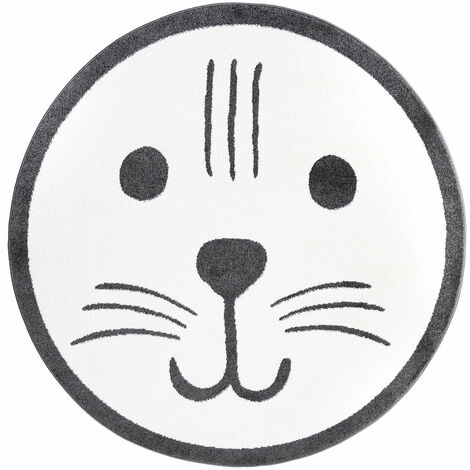 Tapis Rond pour chambre d'enfant Tête d'Ours (120x120cm) (1/5)