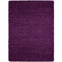 Tapis Shaggy Uni Poils Longs Tapis Salon Chambre Couloir (Violet - 200x290cm)