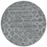 Tapis Rond en relief Berbère YASI Gris (200x200cm)