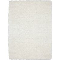 Tapis Shaggy Uni Poils Longs Tapis Salon Chambre Couloir (Blanc - 120x170cm)
