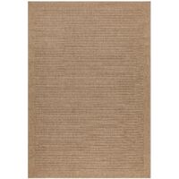 Naturel – Tapis shaggy aspect jute beige 160x230cm – 100% polypropylène – Tissé plat 3mm – Densité 1400g/m² pour usage intérieur et extérieur