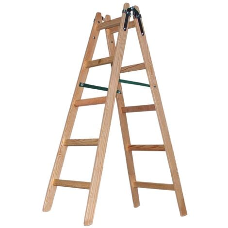 VaGo Holzleiter Leiter Trittleiter 2x5 Stufen Malerleiter Stehleiter  Klappleiter