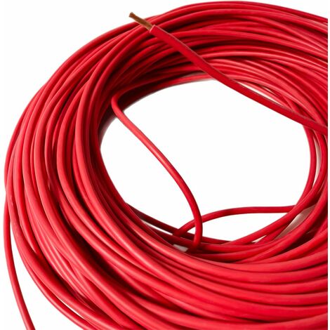 1m Batteriekabel Aderleitung 10 mm² H07V-K Stromkabel Kabel PVC rot