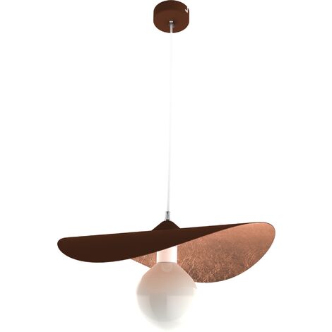 LUMICOM PIUMA Suspension, 1X E27, max 42W, métal, marron corten/feuille cuivre, D.40cm 40 Corten/feuille de cuivre (1/2)