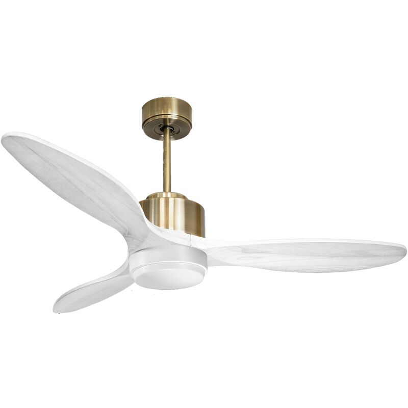 Ventilatore da soffitto con luce e telecomando Diametro 132 cm Zephir  ZFR9111M, 3 Velocita, Reversibile, 5 Pale in legno marrone