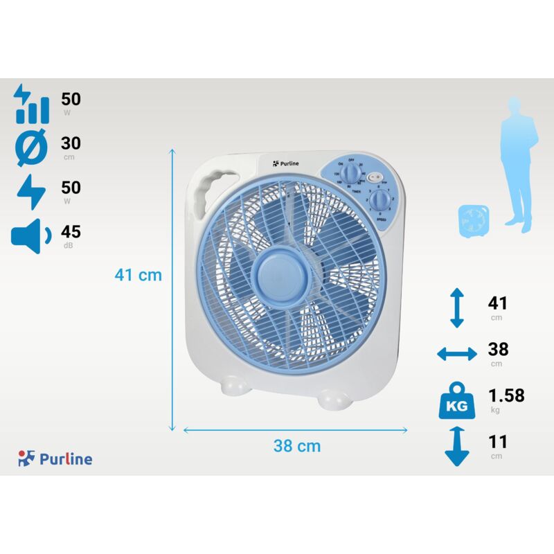 Ventilatore A Torre Woozoo TWF-C82T – Silenzioso, Potente 42W, Oscillazione 45°, Telecomando E Timer, Bianco