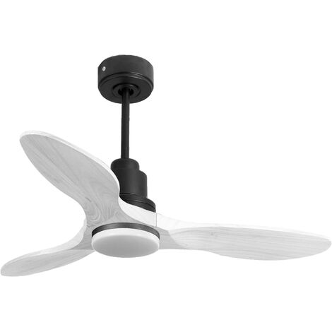EGLO - Ventilatore Lagos 52 Acciaio Nero Opaco E Plastica Marrone Con Telecomando