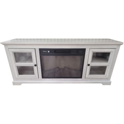 Adam Monet Camino Elettrico A Parete - Grigio Minimalista Con Ciottoli E Fiamma Effetto Reale - 1/2 KW, 73x60x20 Cm