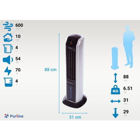PURLINE RAFY 81 Raffrescatore Evaporativo - Torre Con Ionizzatore, 4L, 70W - Foto 6