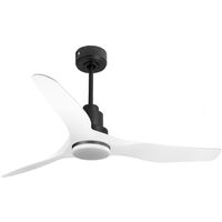 Ventilatore da soffitto Reversibile Termostato Dimmabile Wifi Motore CC Tetti inclinati Telecomando Luce a tre toni Adattatore 2/3 lame Hypersilence Memoria PURLINE ThassosD127C04LED64623