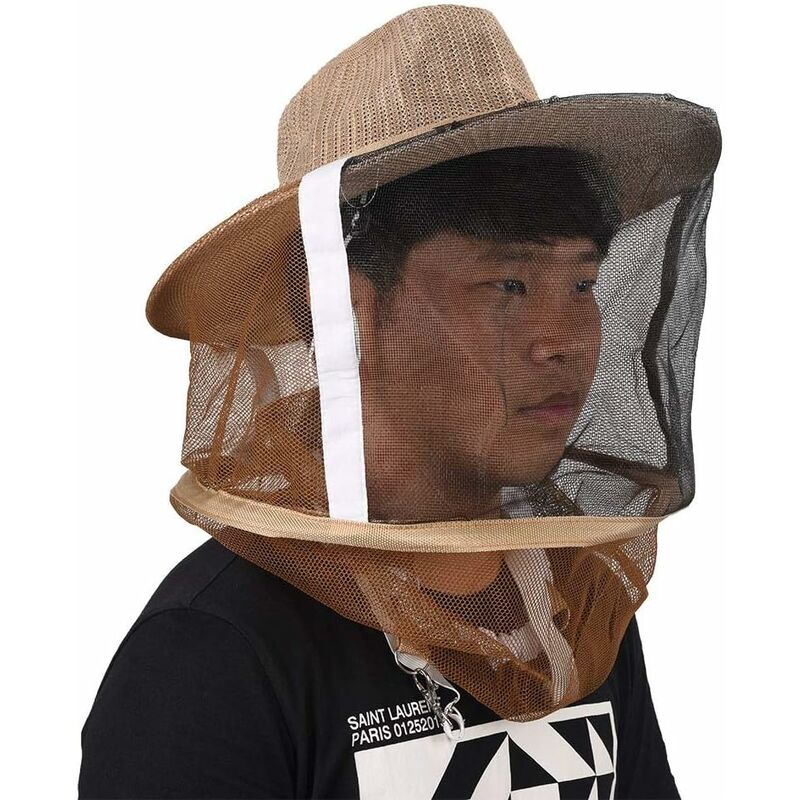 Imkerei Schleier Hut Cowboy Gesicht Hals Schutzmaske Anti Mücke Bienenbiss 