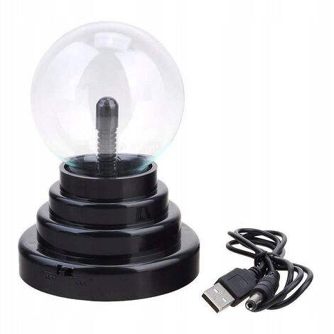 LED-Dightlight, Nightbye 3-Zoll-Ionenballonlicht Elektrostatische Probe  Magisches USB-Atmosphärenlicht, Magisches USB-Licht, Nachtpille mit Blitz  (Schwarz)