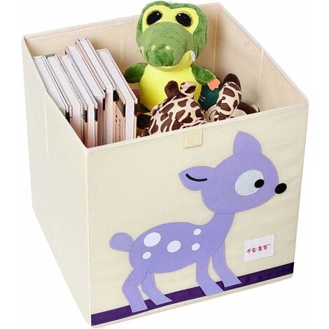 Faltbare Aufbewahrungsbox für Kinder, Aufbewahrungsbox für Tierspielzeug,  Aufbewahrungsbox für Kinder mit großer Kapazität, faltbare  Stoffspielzeugbox (Giraffe)