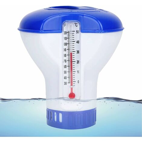 Pool-Chlor-Diffusor mit Thermometer, Triomphe-Pool-Chlor-Schwimmer,  schwimmender Pool-Chlor-Diffusor, Pool-Chlor-Dispenser, Chemikalien-Dispenser  für Schwimmbad, Teich