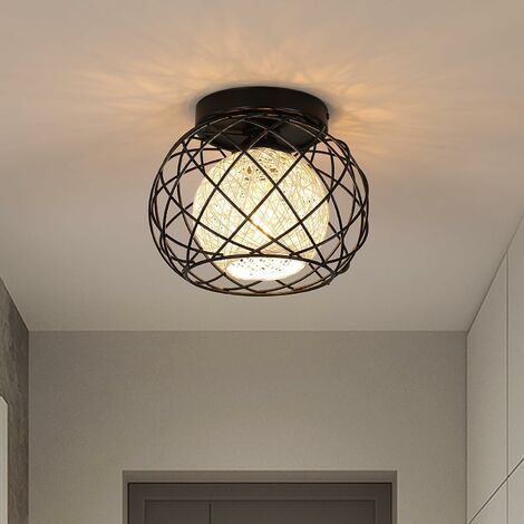 Brilliant Lampe Sandros Deckenleuchte 31cm schwarz/glas Metall/Holz schwarz  2x D45, E14, 40 W