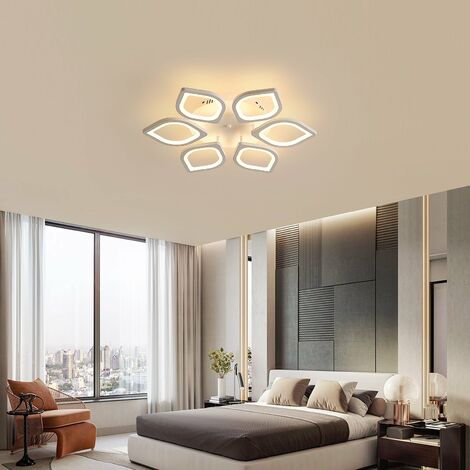 Deckenleuchte Dimmbare Moderne Kreative Blumenform Deckenlampe Dimmbar  3000K-6000K Für Wohnzimmer Schlafzimmer Esszimmer Büro Weiß