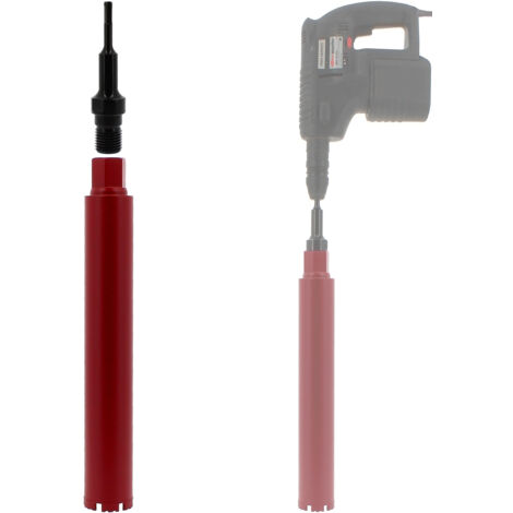 Corona de diamante Ø 66 mm con adaptador para taladro y martillo perforador SDS-plus