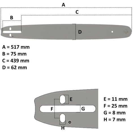 Guía de 18 pulgadas (45 cm) para motosierras