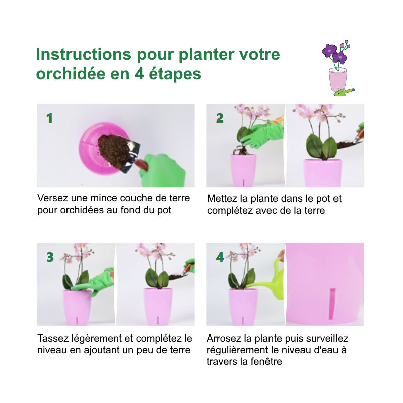 LWZKDA Vasi per Piante Vaso da Fiori Rotondo Alto Vaso da Fiori per Orchidea con Sabbia