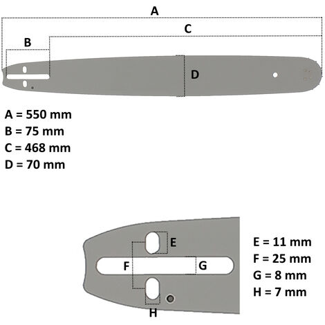 Barra guida per motosega da 20 pollici (50 cm)