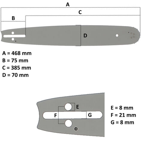 Barra guida da 10 pollici (26 cm) con catena a 40 maglie per