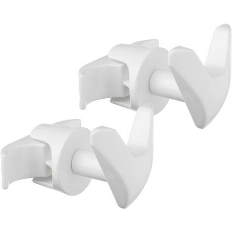 Paire Handy Vip Tubulaire - Patères pour radiateur tubulaire multicolonne, Se fixe directement sur le radiateur tubulaire - Blanc